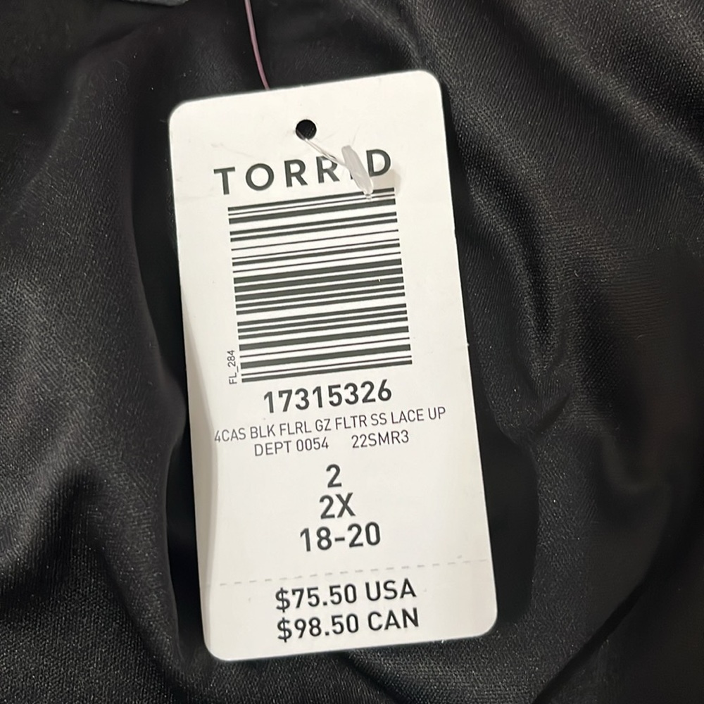 Torrid Floral Gauze Lace Up Skater Dress - Picture 14 of 15
